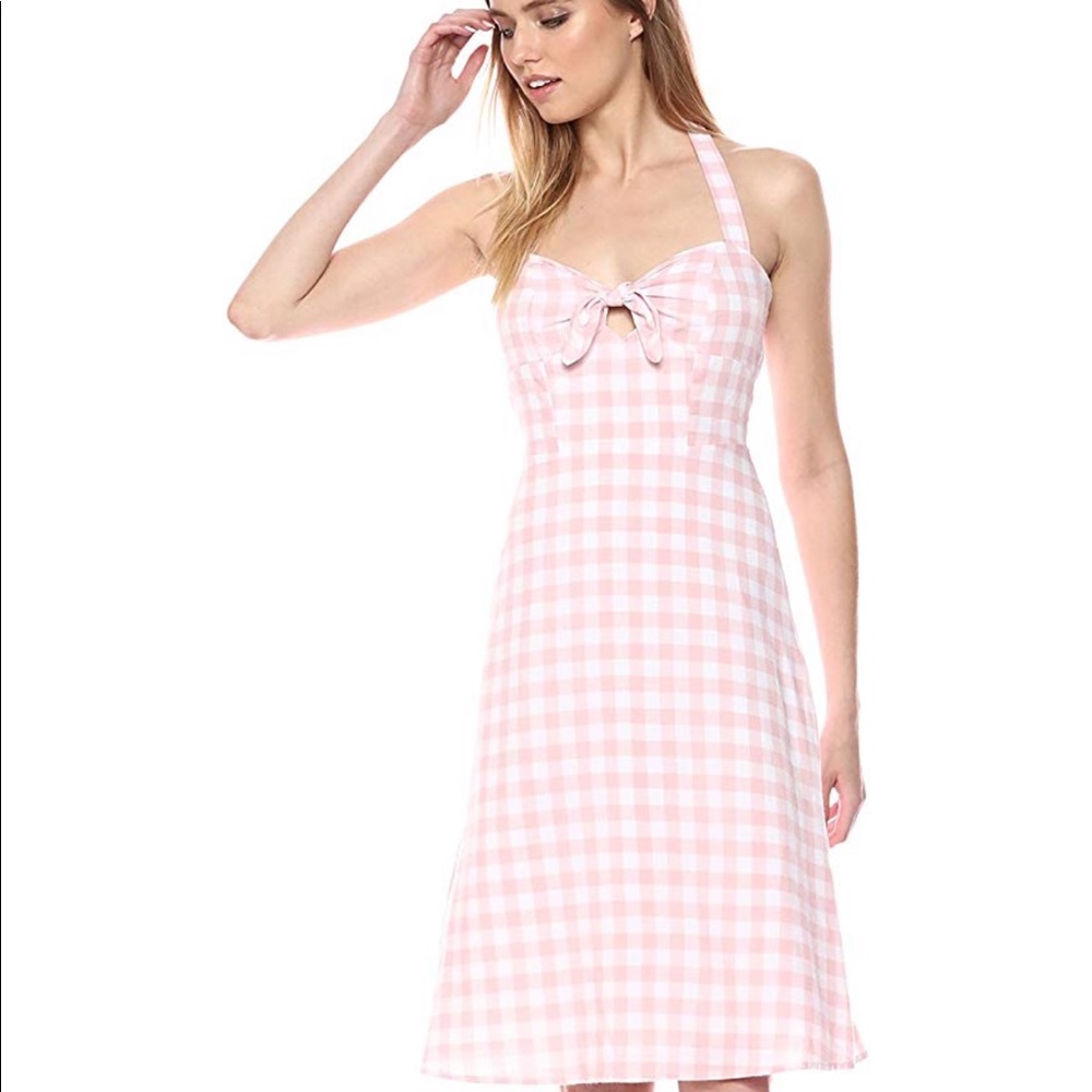 BB Dakota Pink gingham Halter Dress size 4